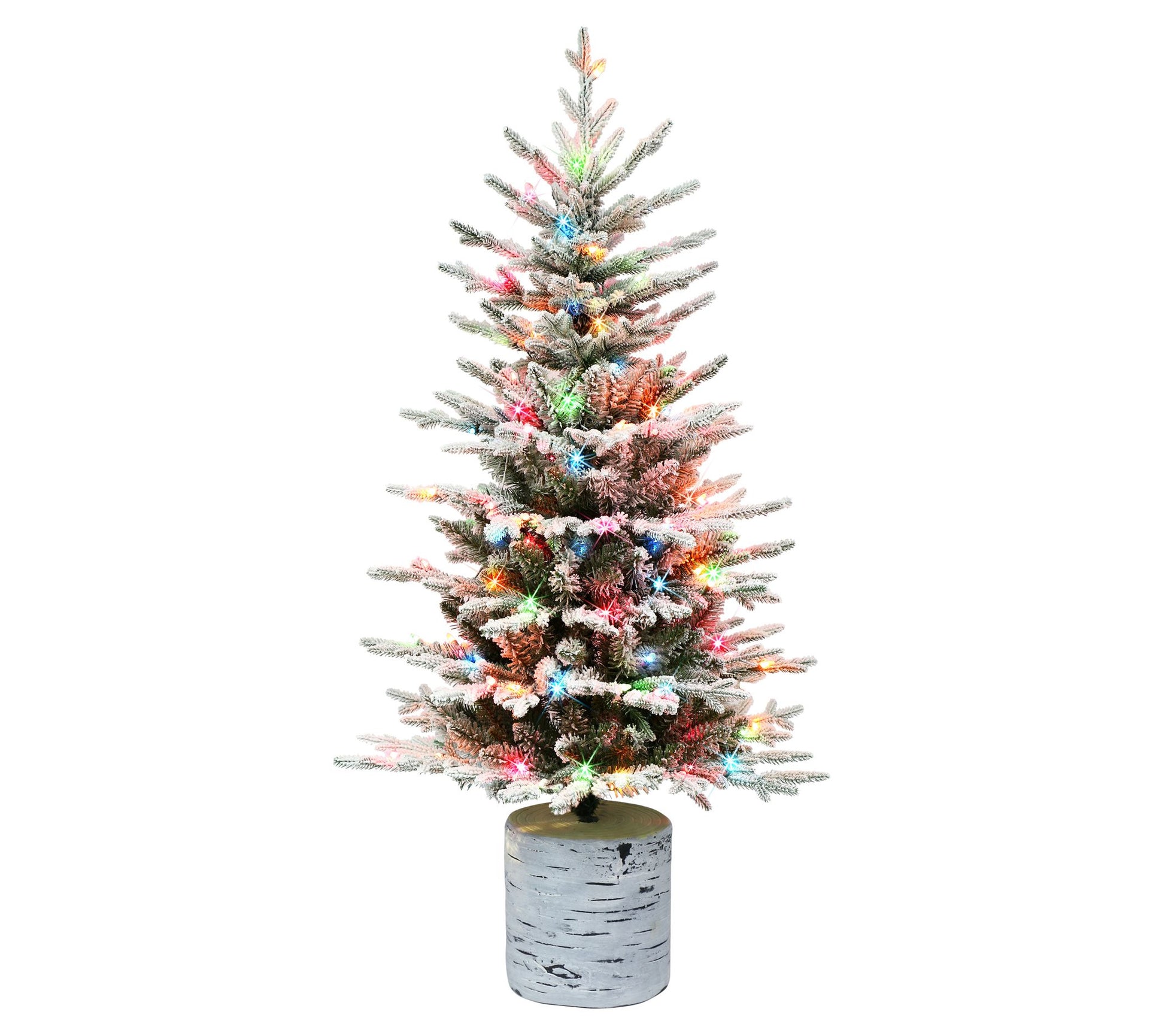 Puleo International 4.5 ft Potted Flocked Arcti c Fir Tree