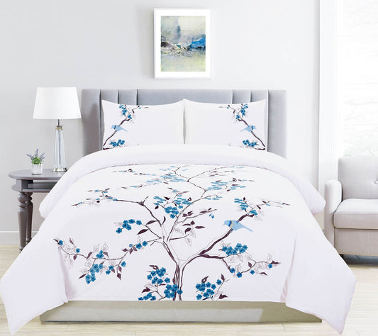 Superior Cherry Garden Cotton Duvet Cover Set, King/Cal King