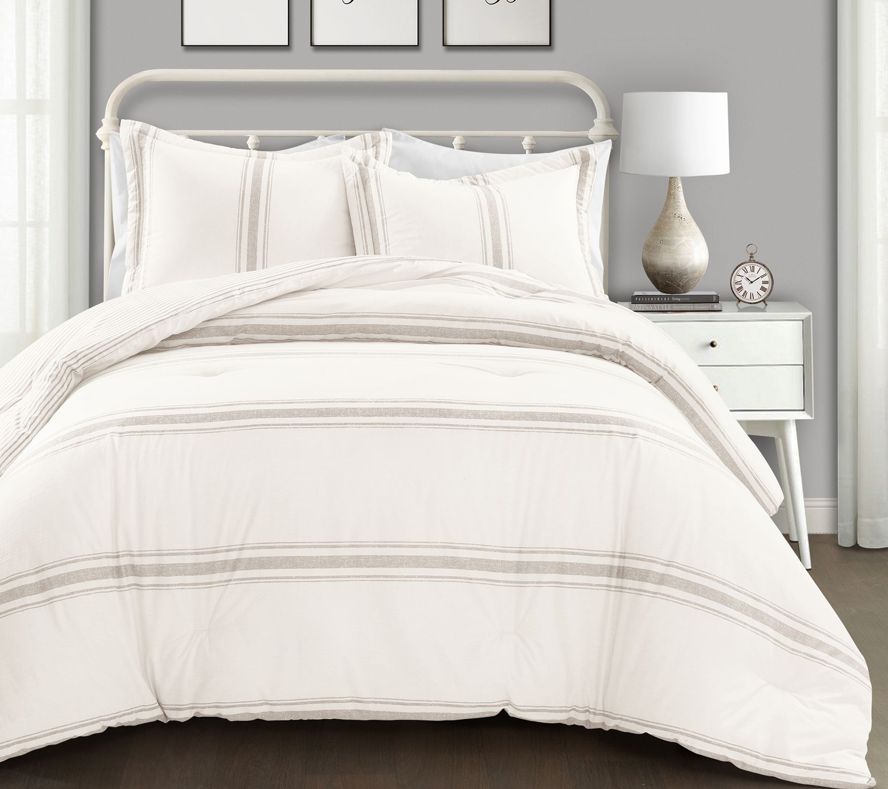Farmhouse Stripe Rev. Set F/Q by Lush Decor