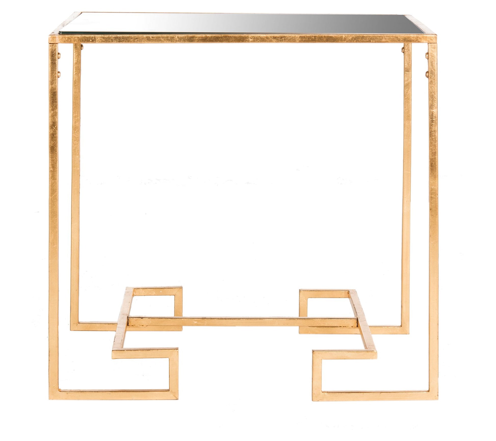 Safavieh Seamus Gold Leaf Greek Key Accent Table