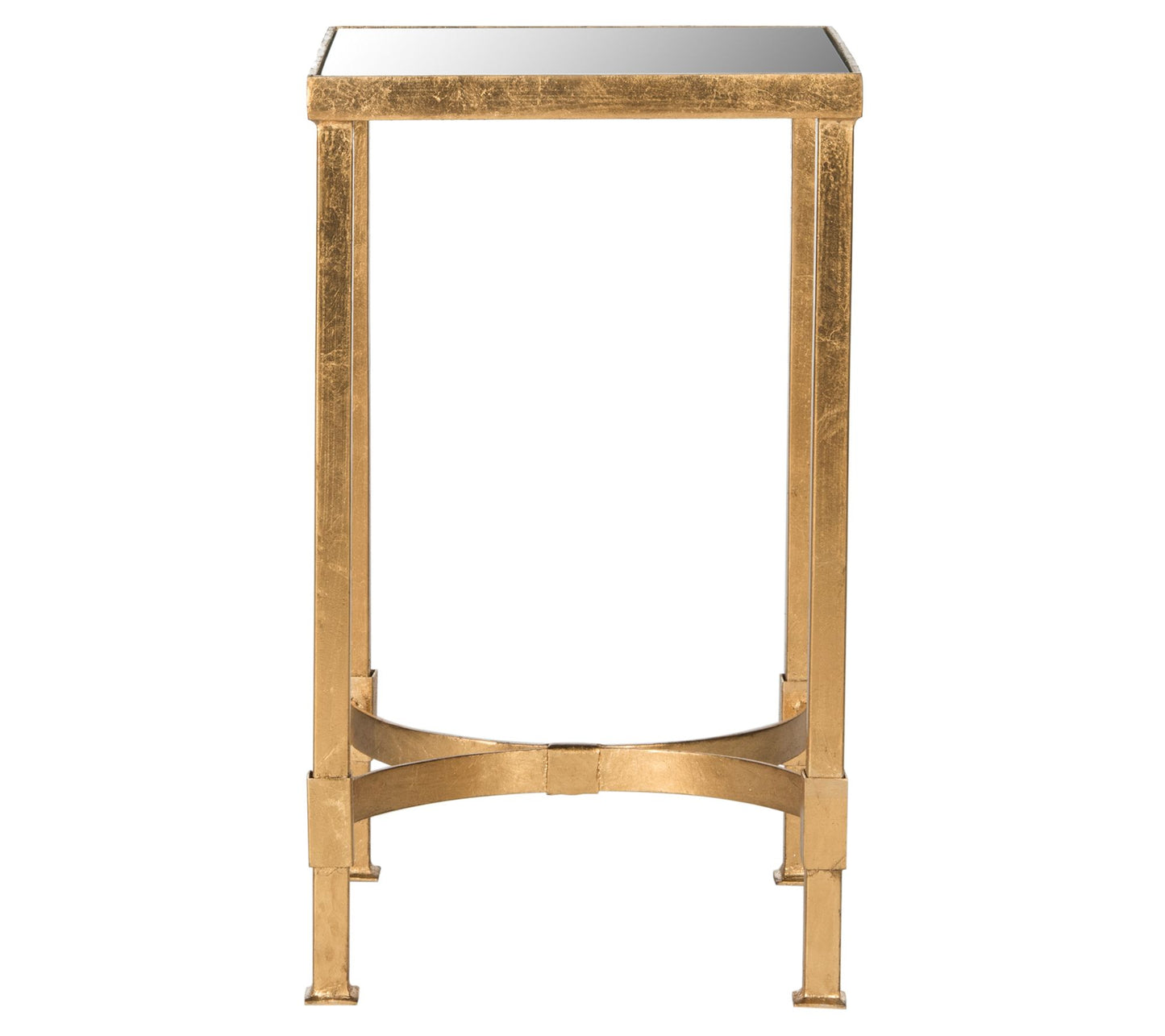 Safavieh Halyn Gold Leaf Mirror Top End Table