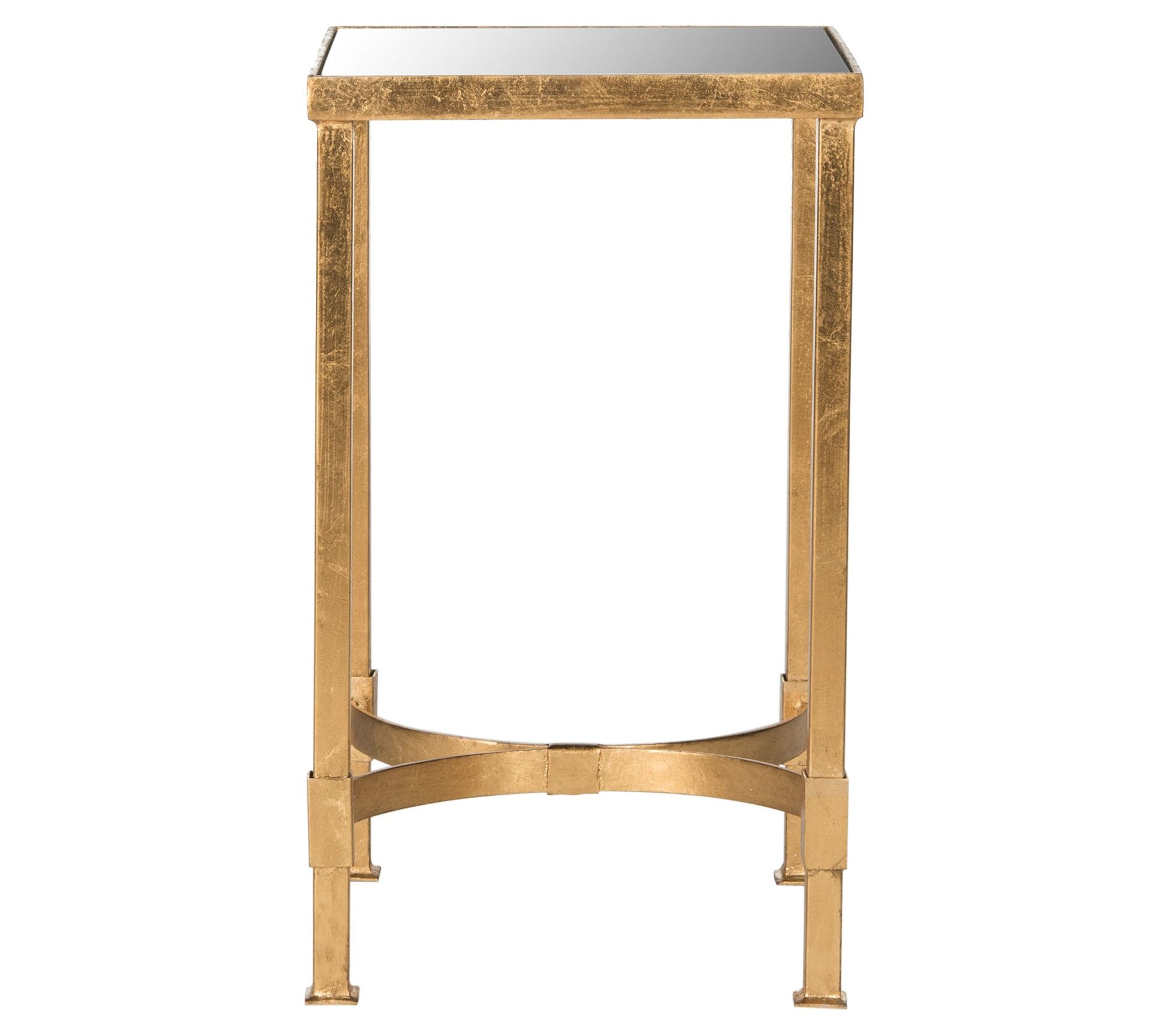 Safavieh Halyn Gold Leaf Mirror Top End Table