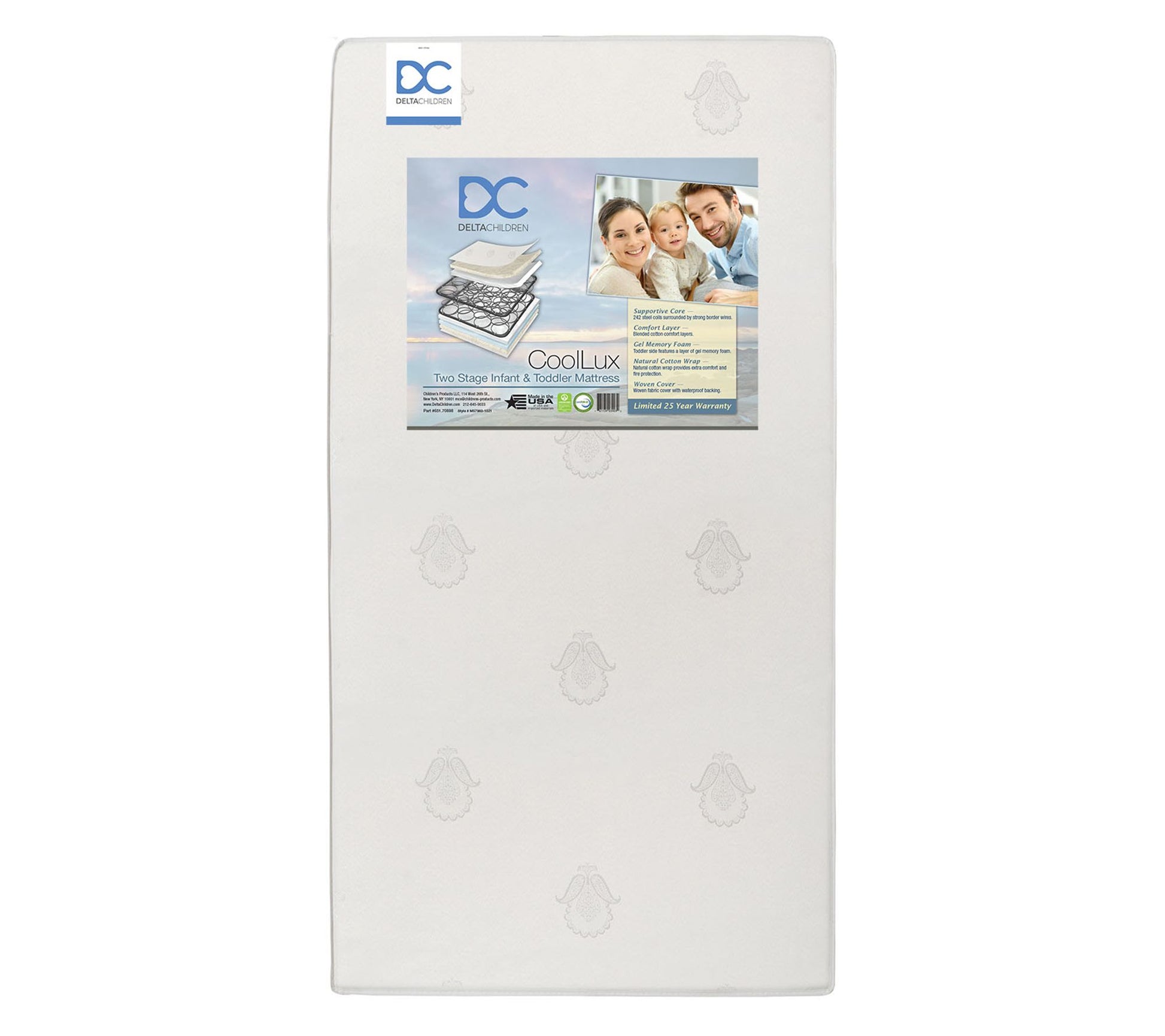 Delta Children CoolLux Two-Stage Crib and Toddlr Mattress