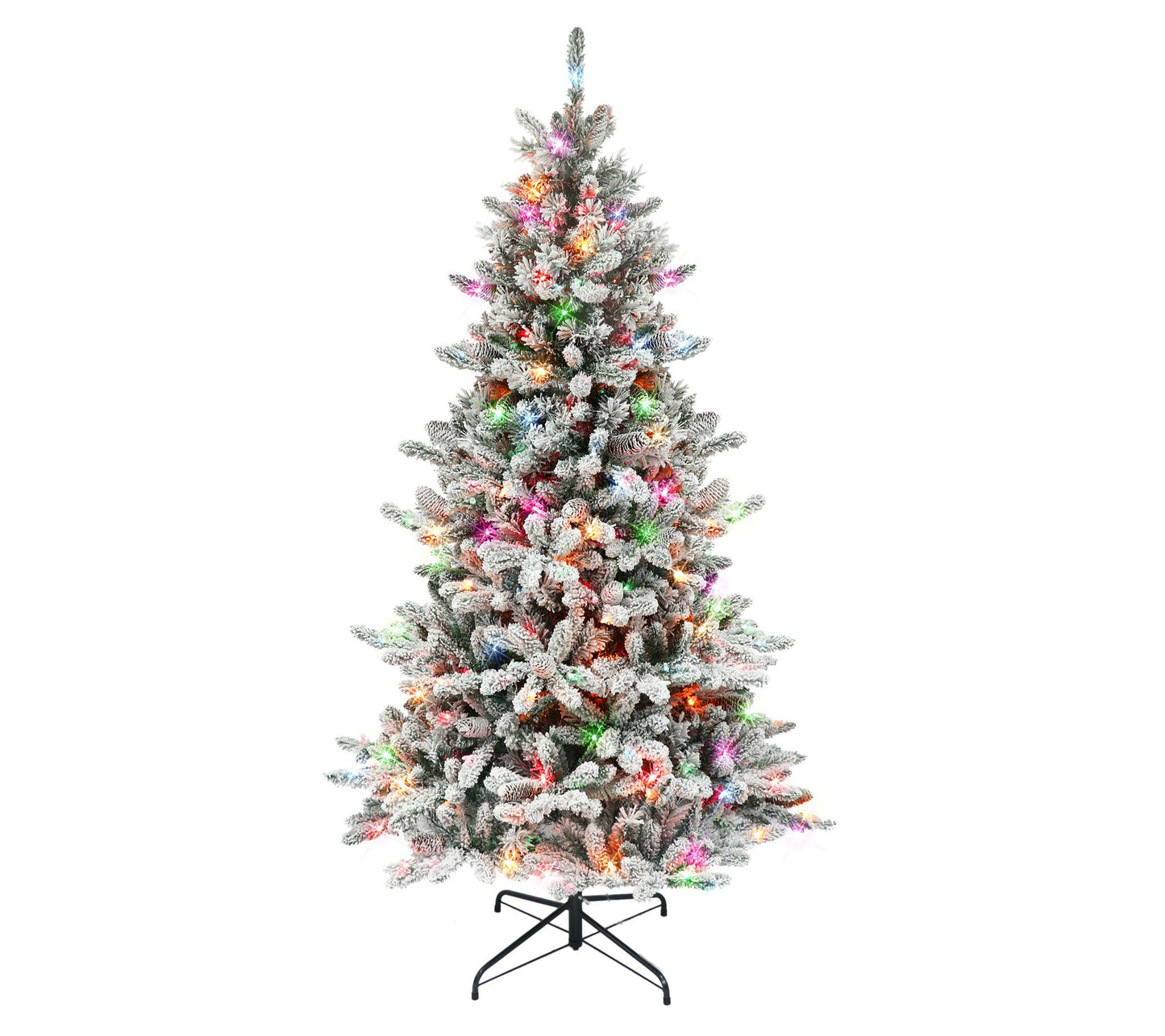 Puleo 6.5' Pre-lit Flocked Bennington Fir Tree