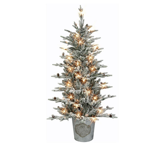 Puleo 4.5' Prelit PE/PVC Flocked Tree