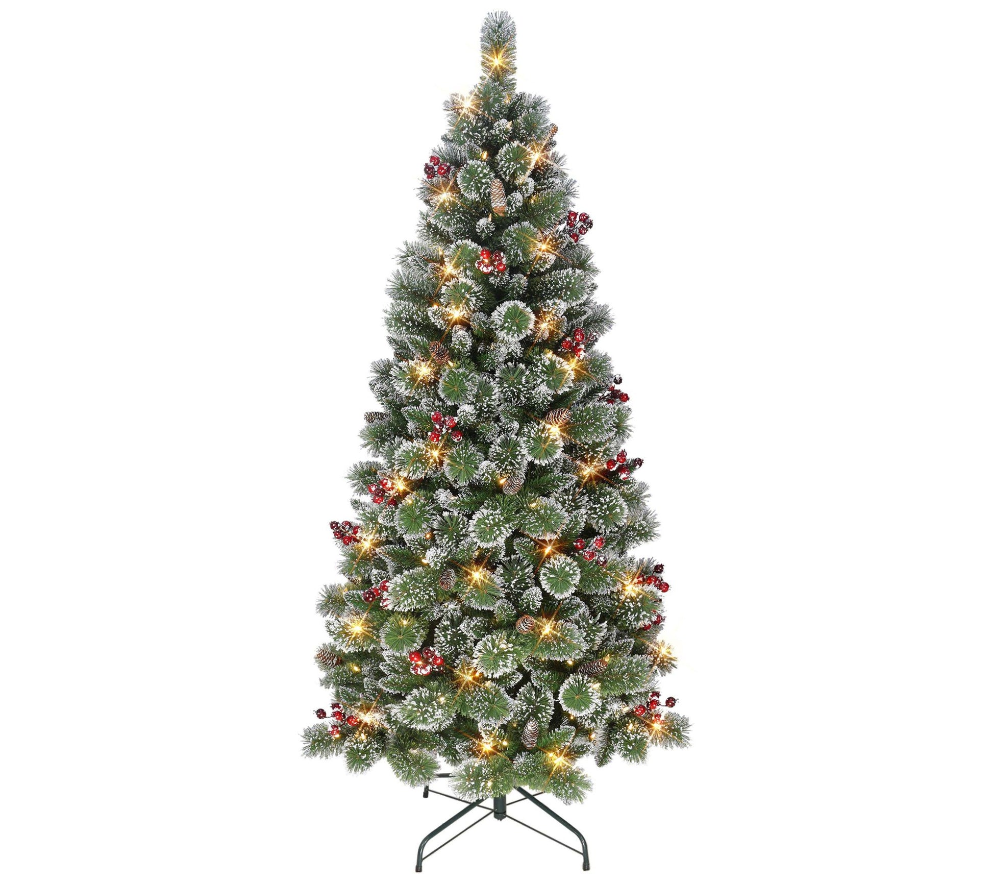 Puleo 6.5' Pre-lit Snowy Valley Pine Tree