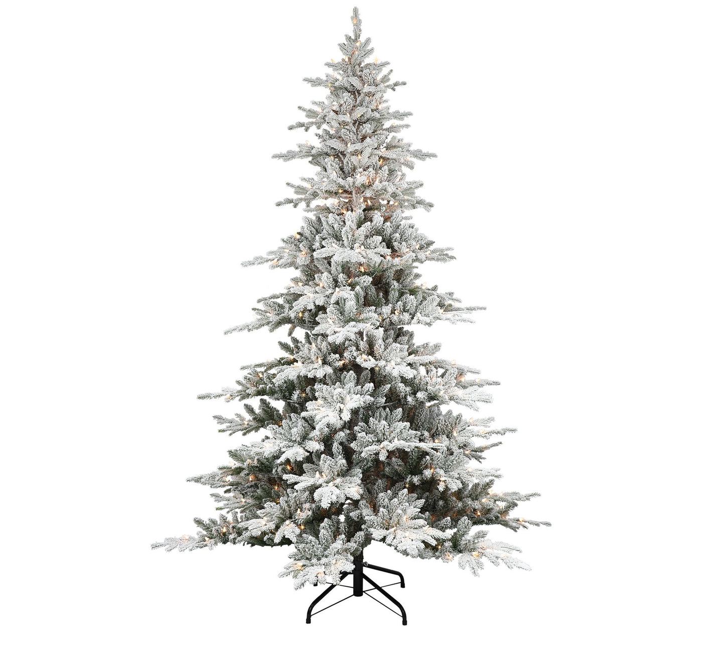 Puleo 6.5 ft Pre-lit Flocked Utah Fir Tree, 1569 PE/PVC Tips