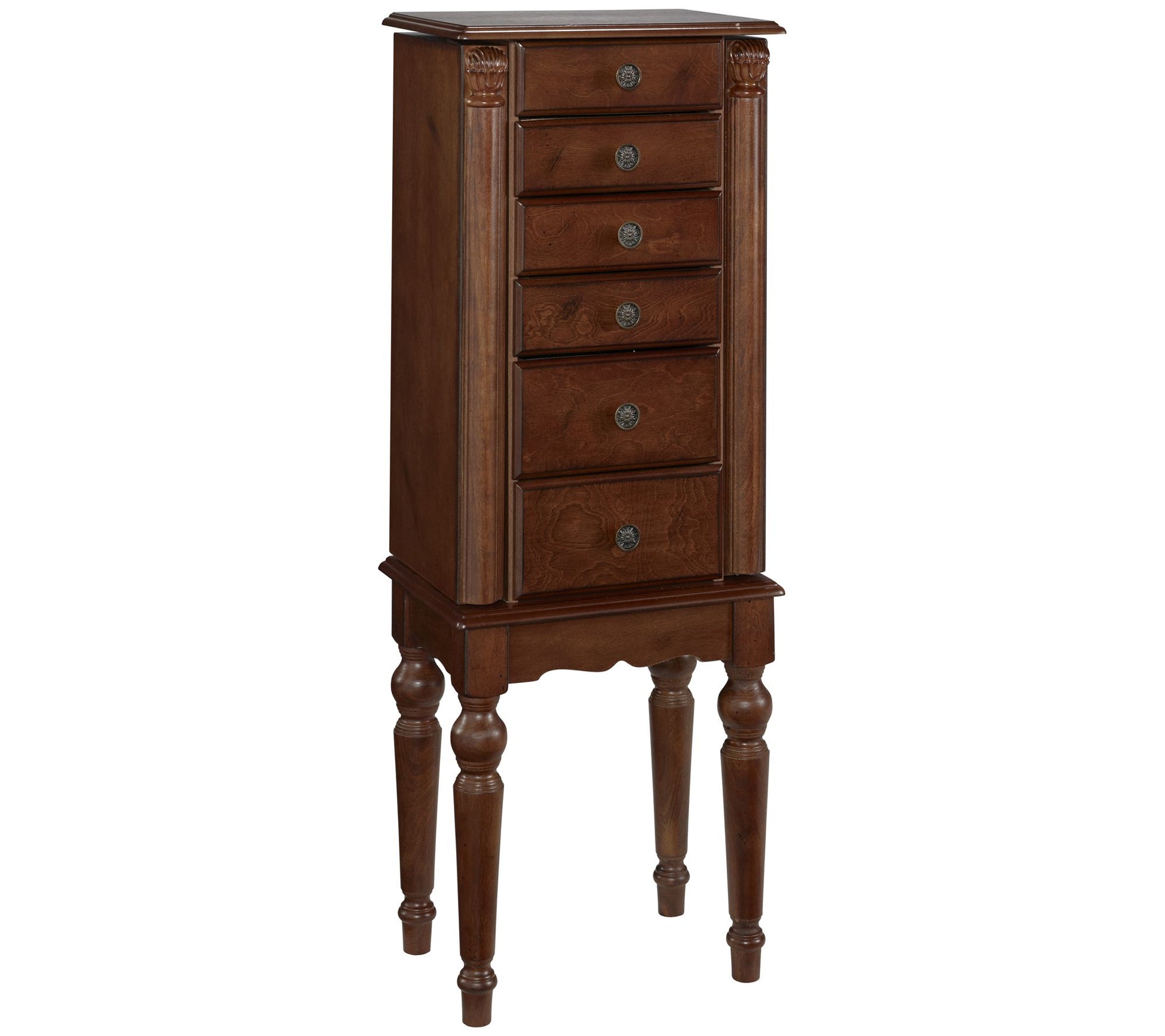 Powell Lightly Distressed Deep Cherry-FinishedJewelry Armoire