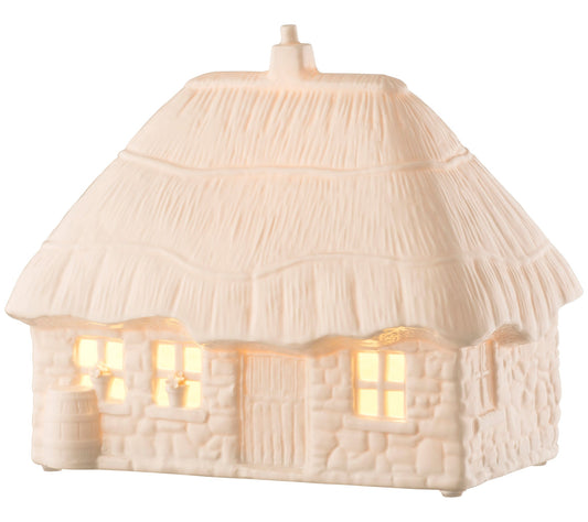 Belleek Pottery Thatched Cottage Luminaire