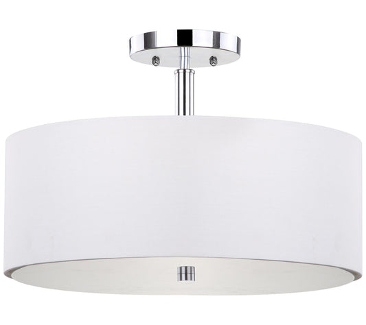 Clara 3 Light 16" Diam Semi Flush Drum Light bySafavieh