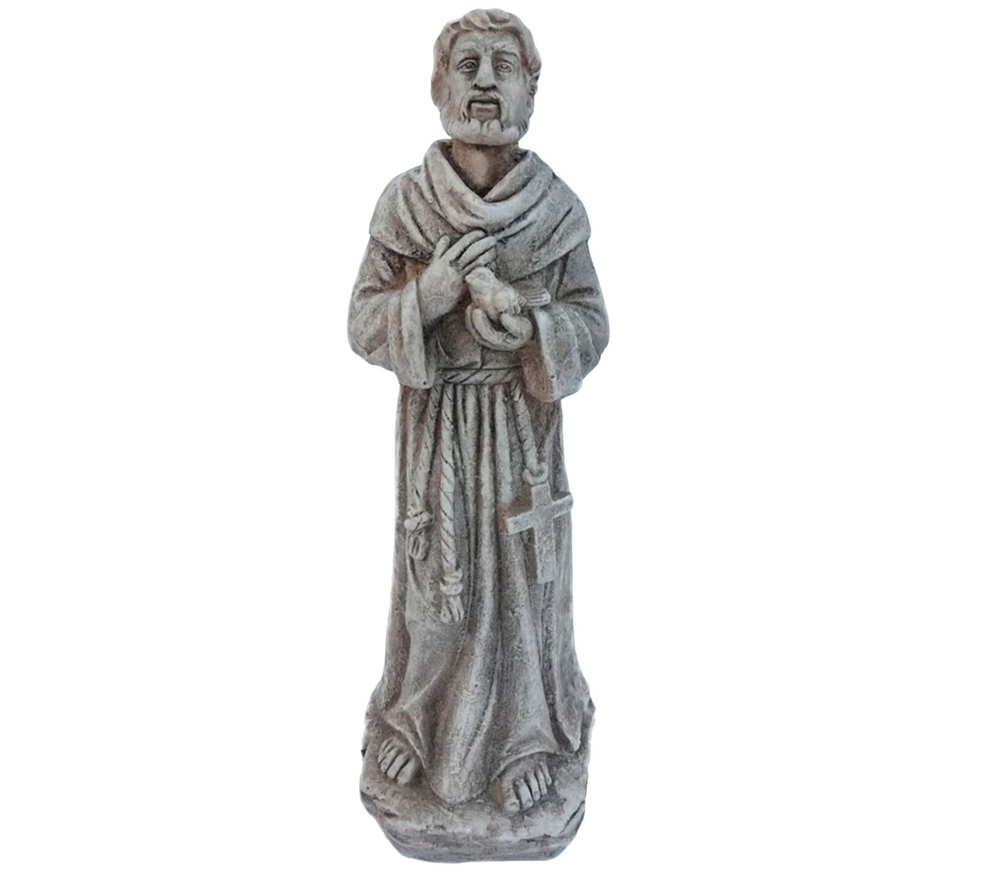 Cold Cast St. Francis, Gray by Santa's Workshop