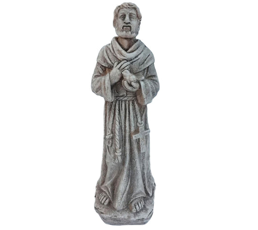 Cold Cast St. Francis, Gray by Santa's Workshop