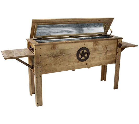 Backyard Expressions Outdoor Wooden Patio Cooler - 87 Quart