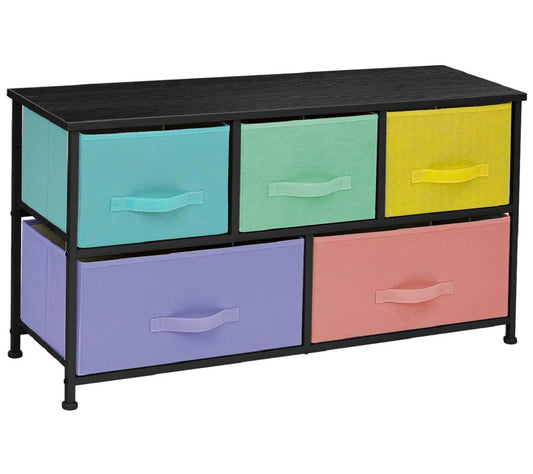 Sorbus Dresser with 5 Drawers - (Pastel/Black)