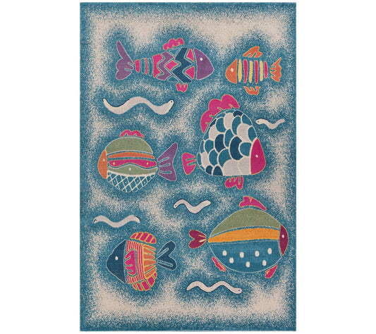 Ox Bay School of Tropical Fish Oceania I/O 5'3"x 7'6" Rug