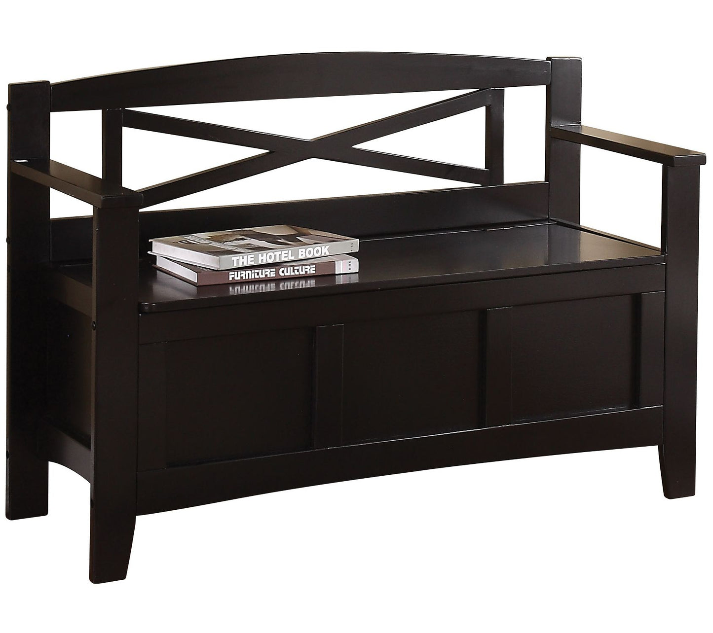 OSP Home Furnishings Metro Entryway Bench withlack Finish