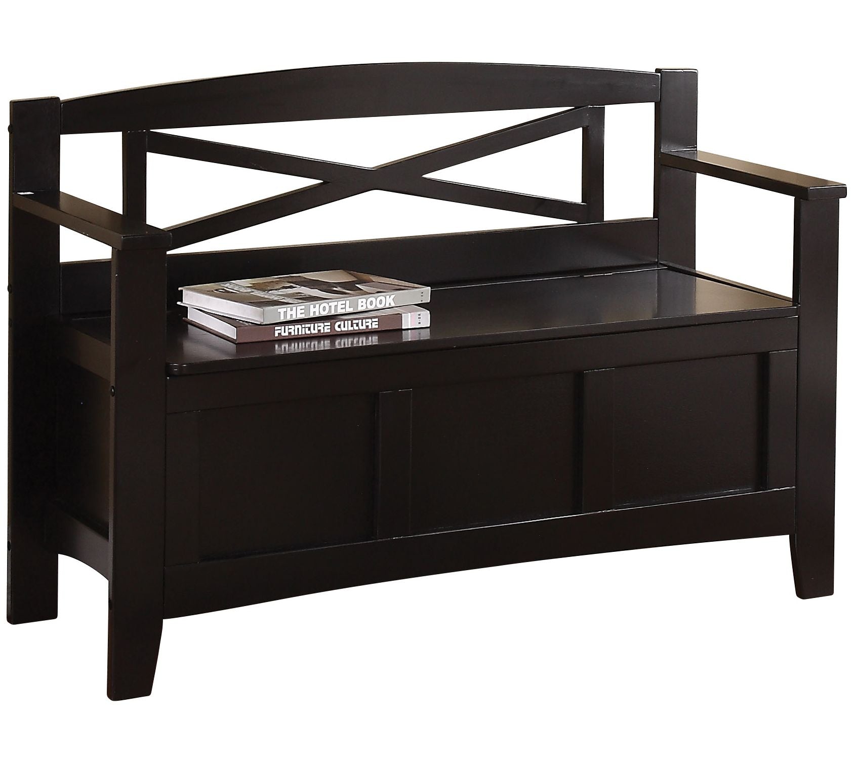 OSP Home Furnishings Metro Entryway Bench withlack Finish
