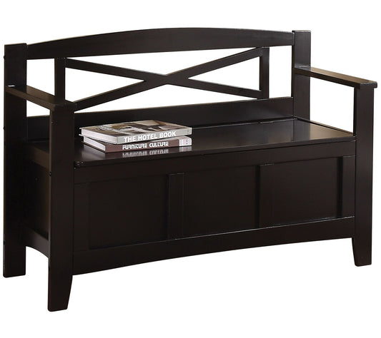 OSP Home Furnishings Metro Entryway Bench withlack Finish