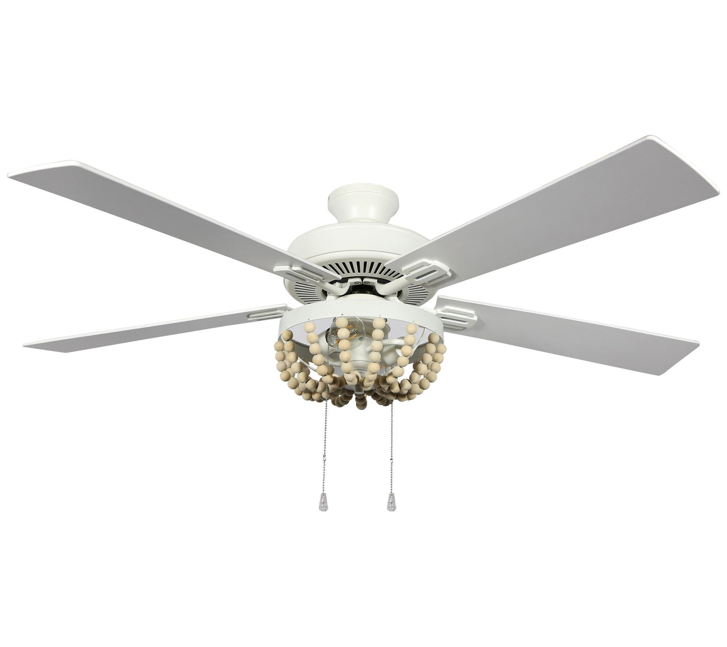 River of Goods 52"W Wooden White Chandelier LED Ceiling Fan