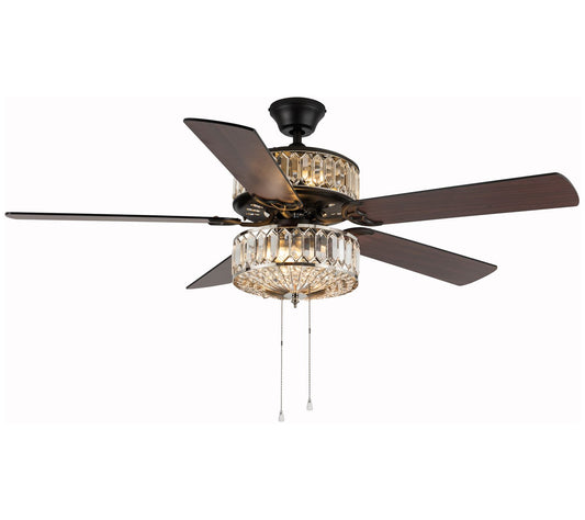 River of Goods 52"W Geometric Shaped K-9 Crystal Ceiling Fan