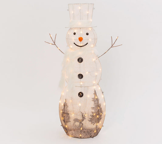 48" LED Lighted White Snowman by Gerson Co.