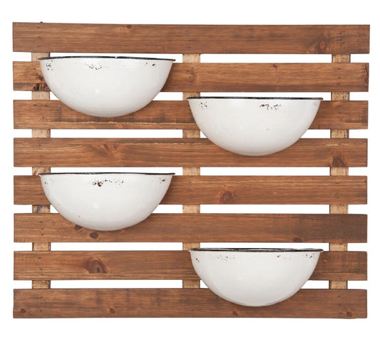 Foreside Home & Garden 4 Enamel Pot Wall Planter
