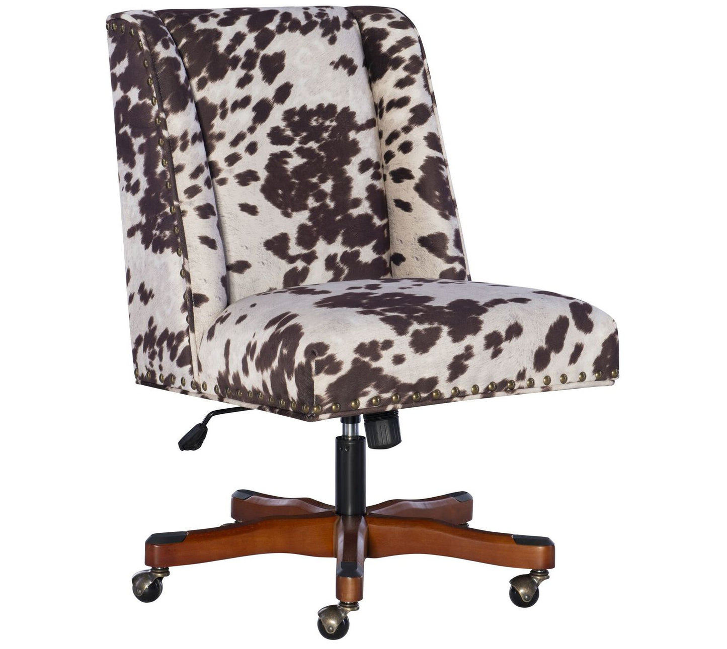 Linon Home Walker Brown Cow Print Office Chair