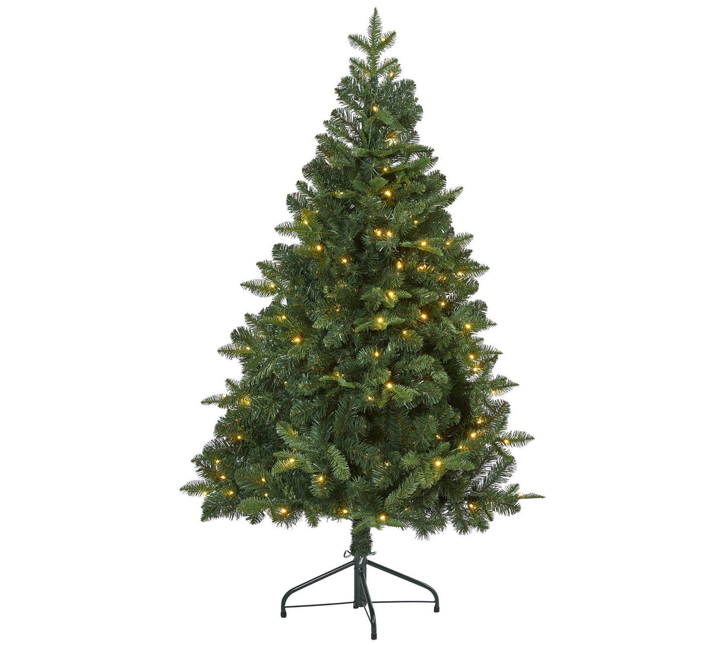 5' Lit Spruce Flat Back Christmas Tree by Nearly Natural