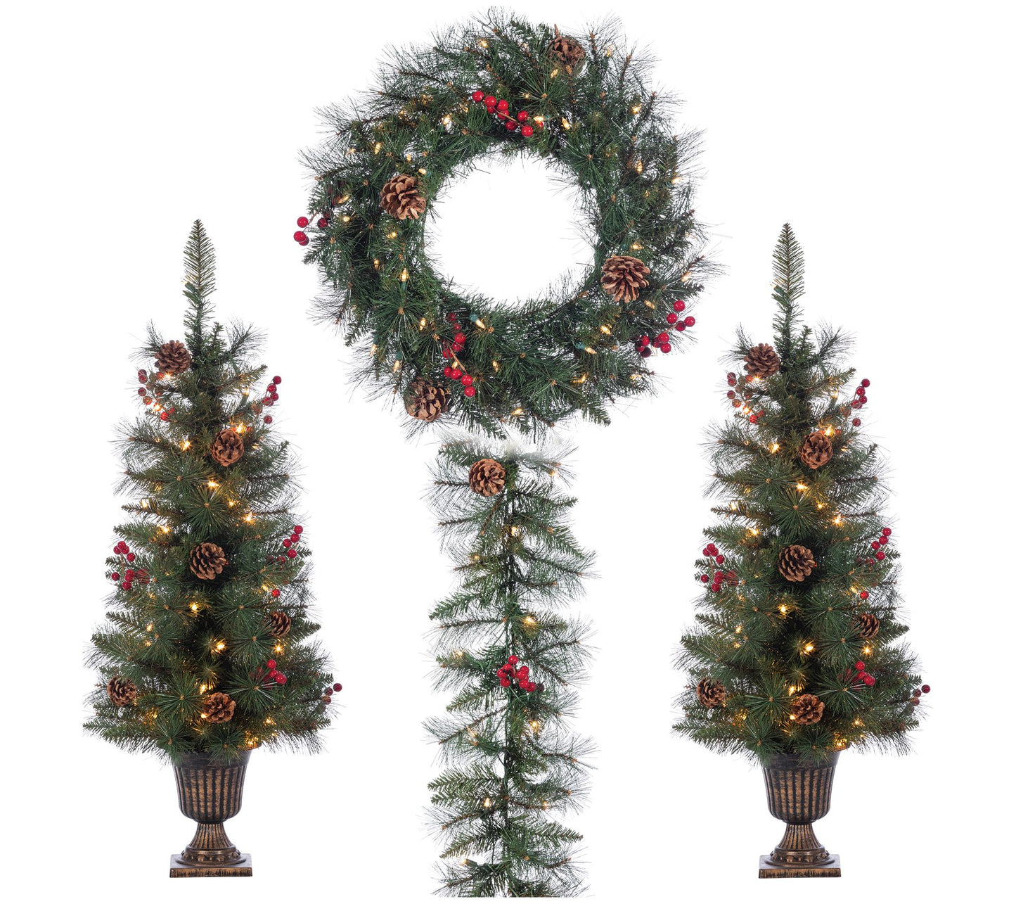 Asst.  Set of 4 Jefferson Pine Seasonal Greenery by Gerson Co.