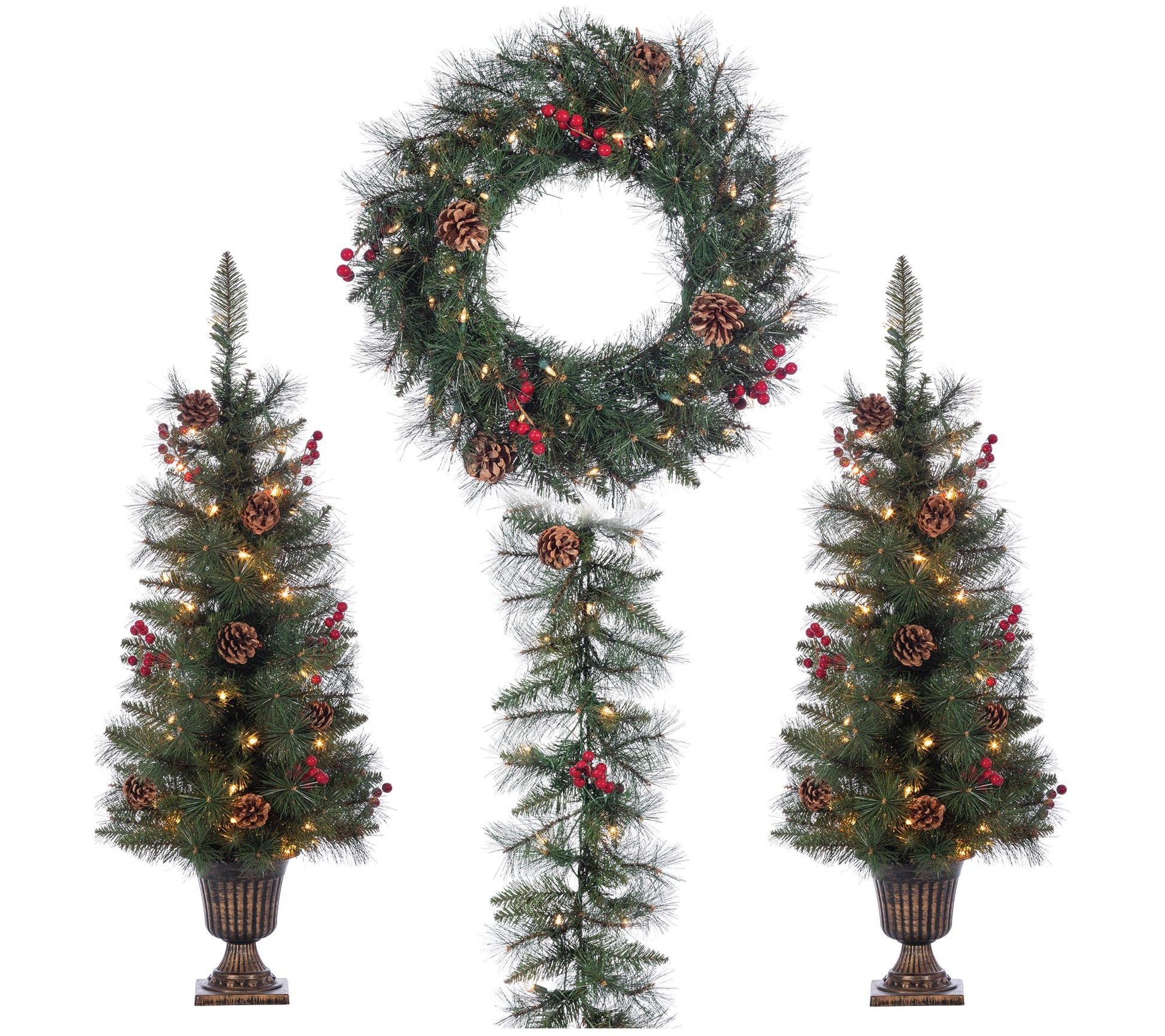 Asst.  Set of 4 Jefferson Pine Seasonal Greenery by Gerson Co.
