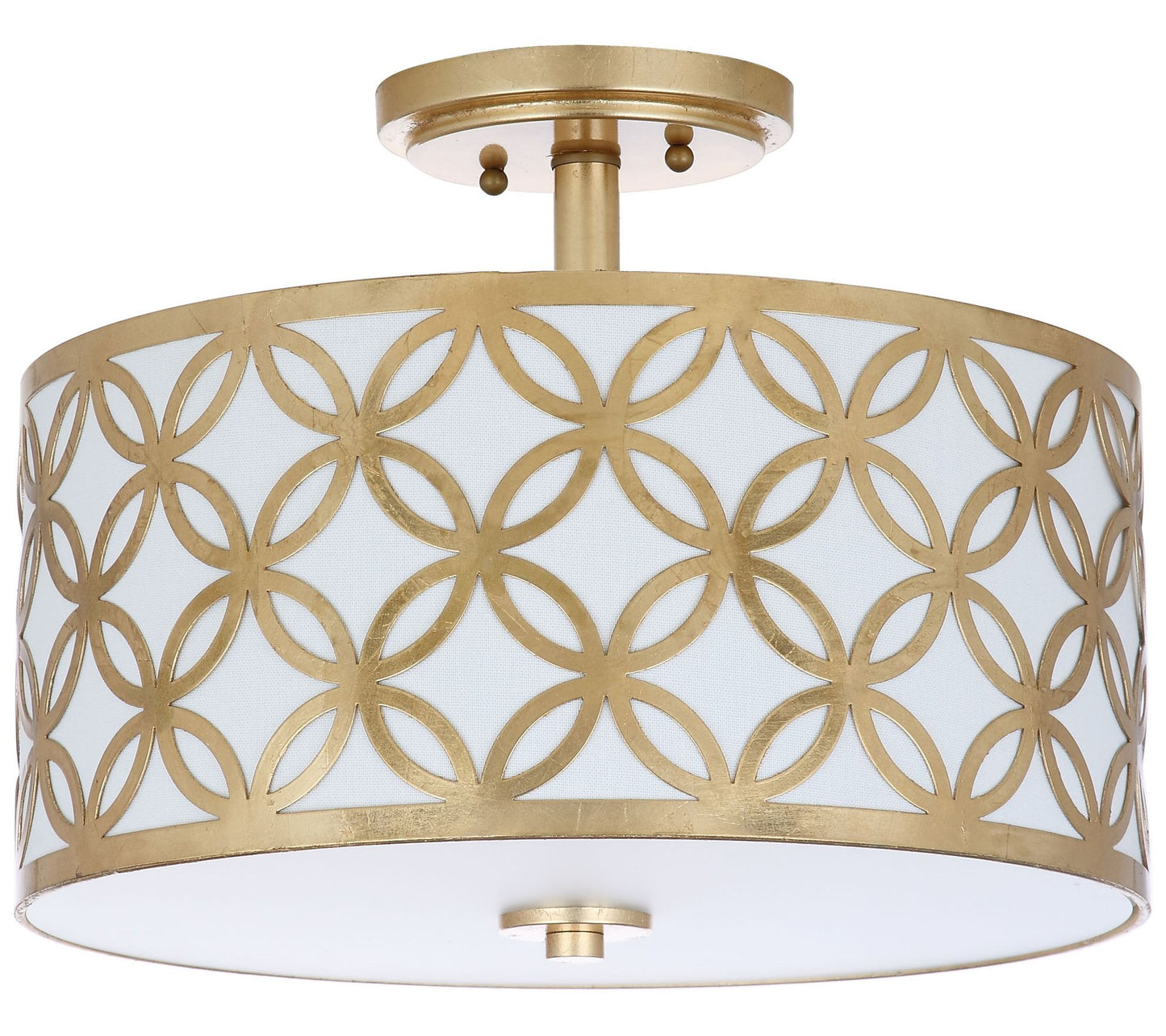 Cecily Leaf Trellis 15" Flush Mount Light by Safavieh