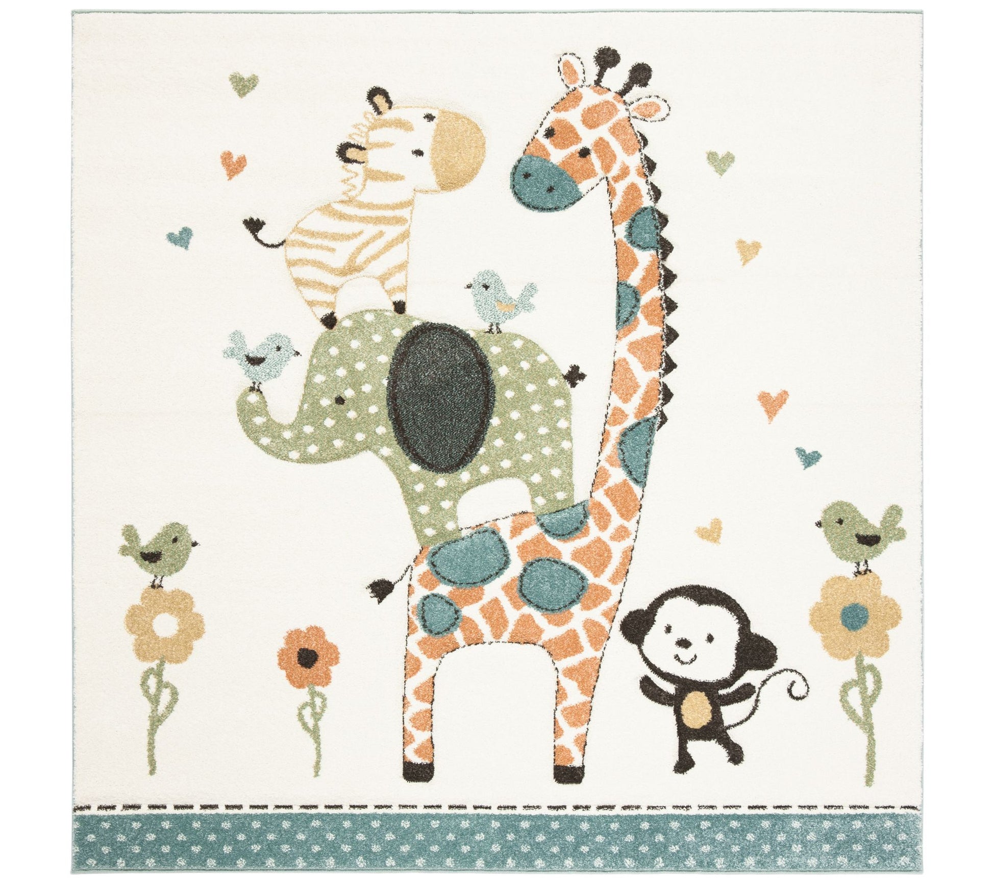 Carousel Kids 120 Collection 5'-3" X 5'-3" Square Rug