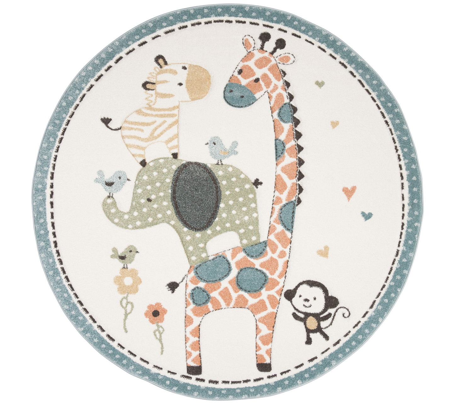 Carousel Kids 120 Collection 6'-7" X 6'-7" Round Rug