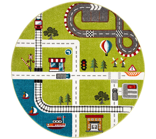 Carousel Kids 192 Collection 5'-3" X 5'-3" Round Rug