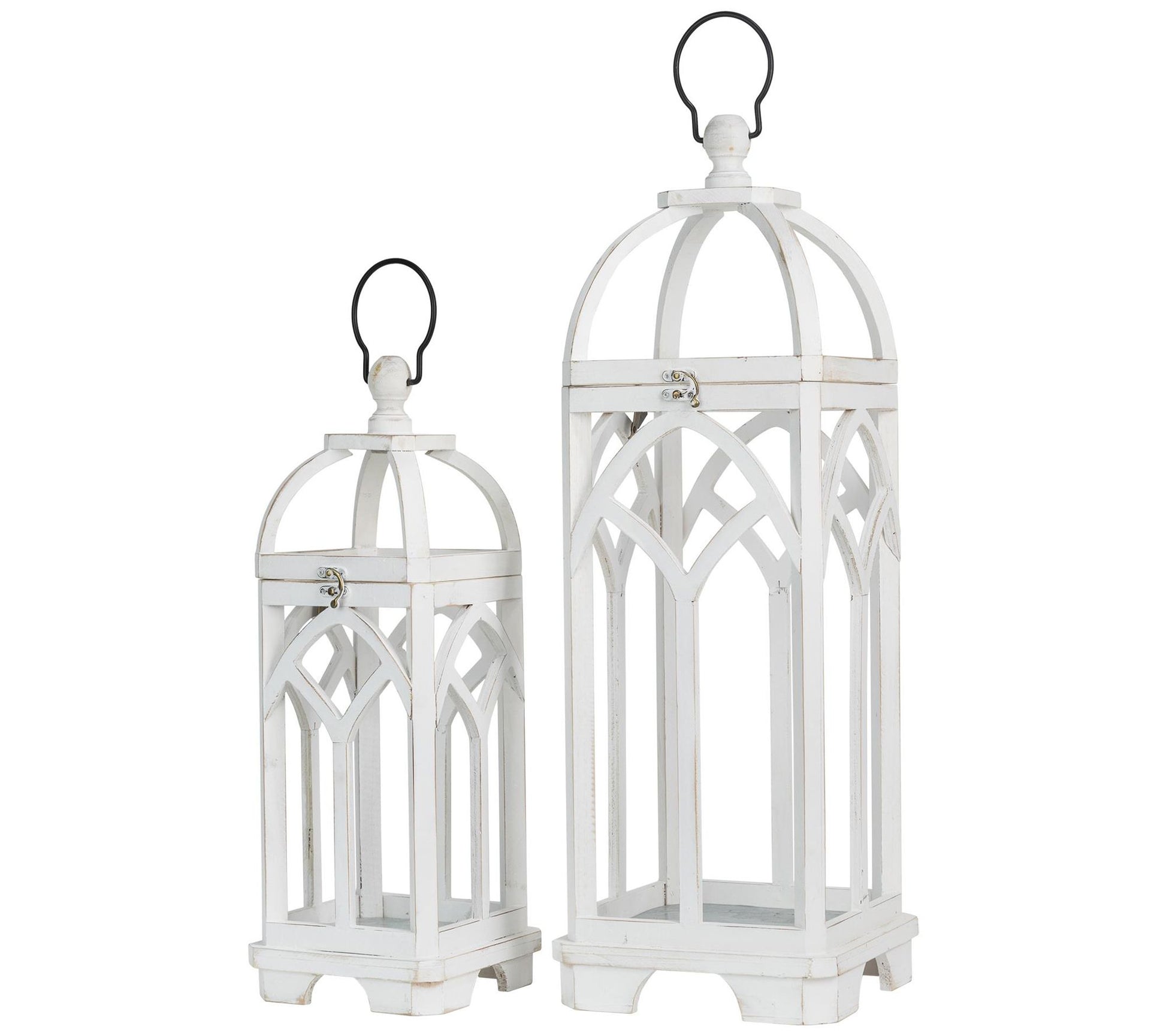 Glitzhome Church Inspired Rustic Lanterns Set of 2