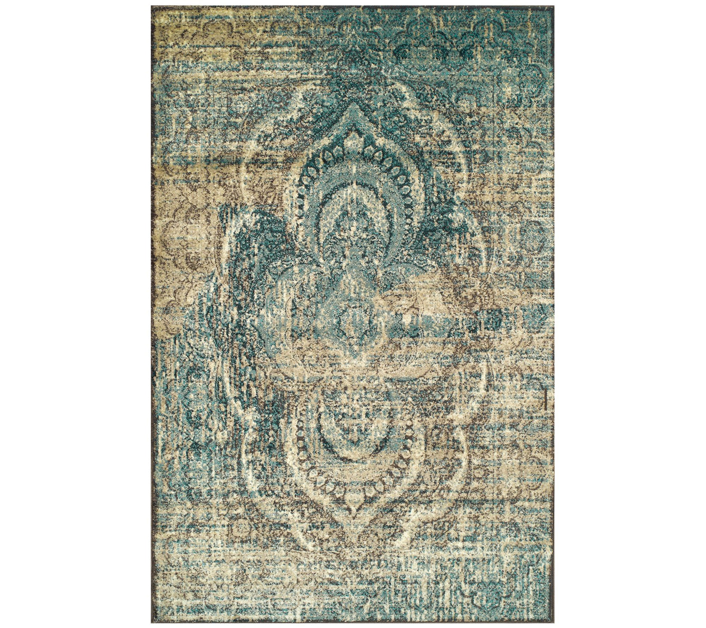 Superior Contemporary Distressed Medallion 6x9 Area Rug