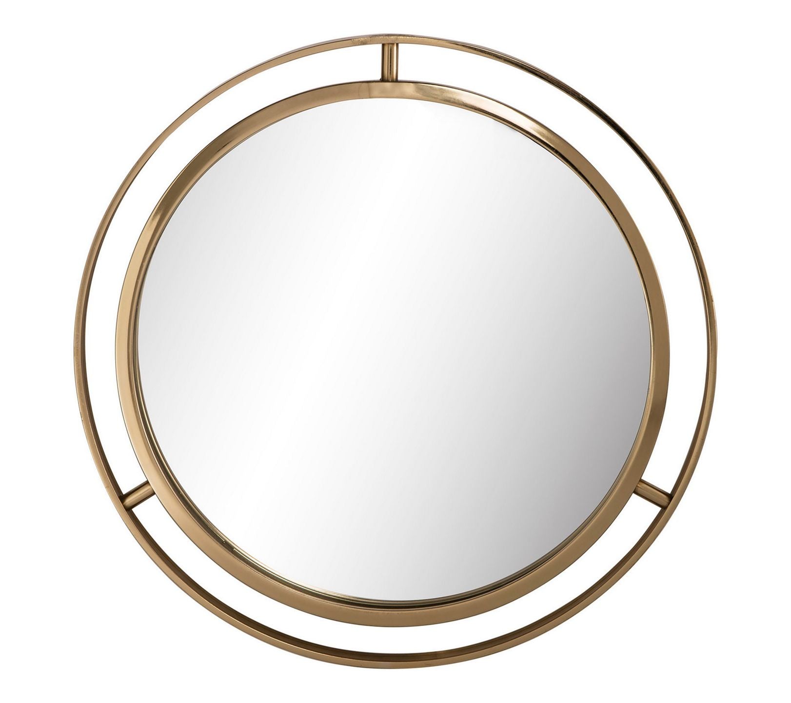 Glitzhome Deluxe Metalic Modern Fusion Round Mirror