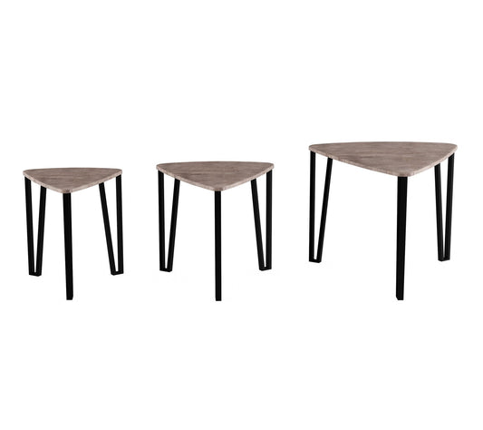 Lavish Home Nesting Tables-Set of 3, Modern Woodgrain Look