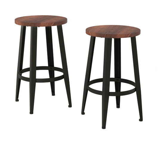 24" Metal Barstools with Wood - (Set of 2) by Hastings Home