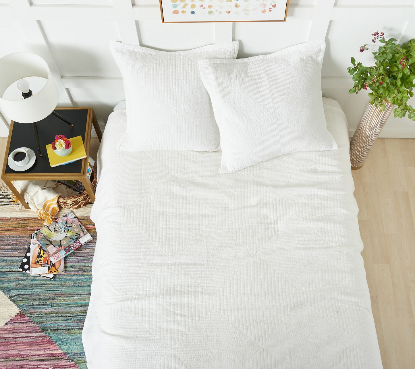 carol & frank Graham White King Quilt
