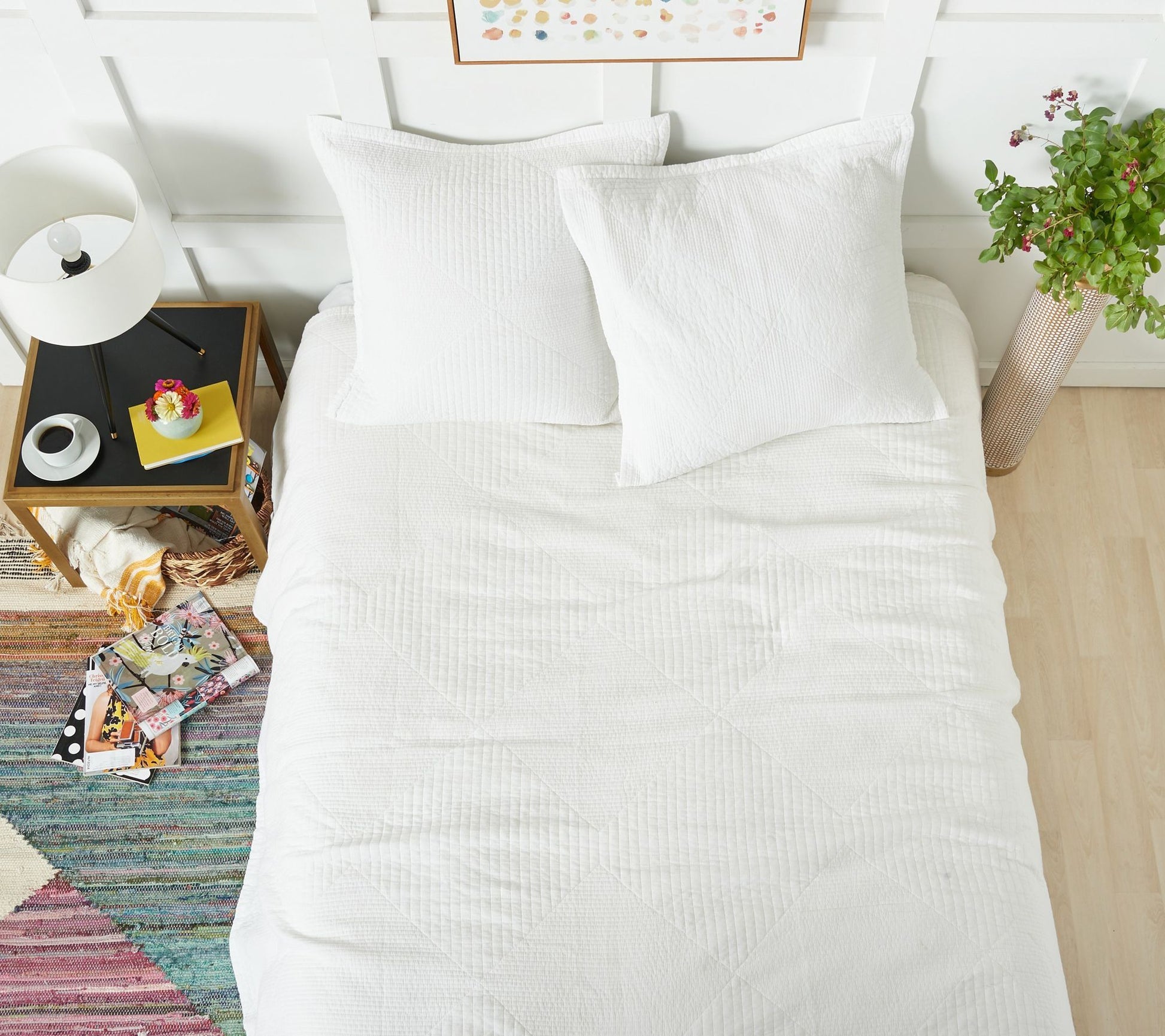 carol & frank Graham White King Quilt