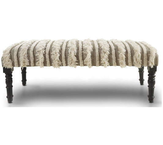 Ox Bay Tufted Cream Indoor Bench