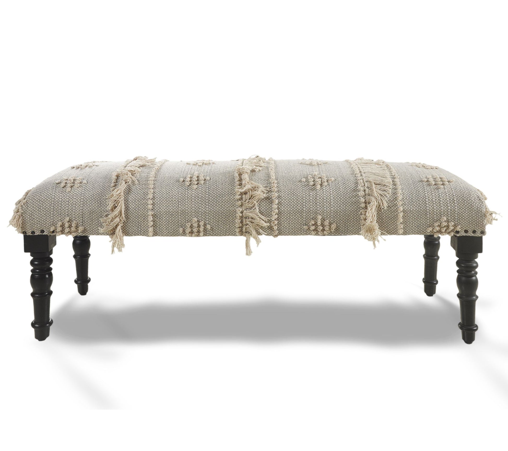 Ox Bay Intricate Embroidered Indoor Bench