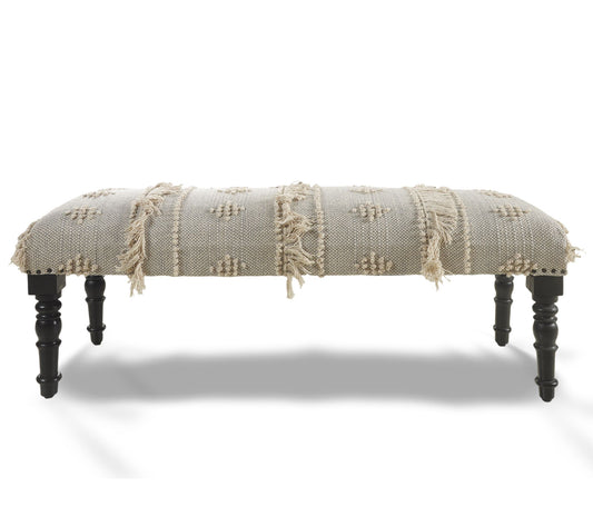 Ox Bay Intricate Embroidered Indoor Bench