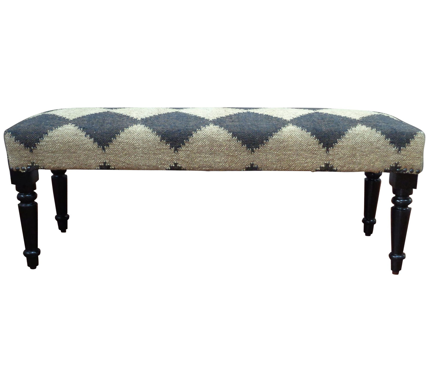 Ox Bay Modern Black & White Diamond Indoor Bench