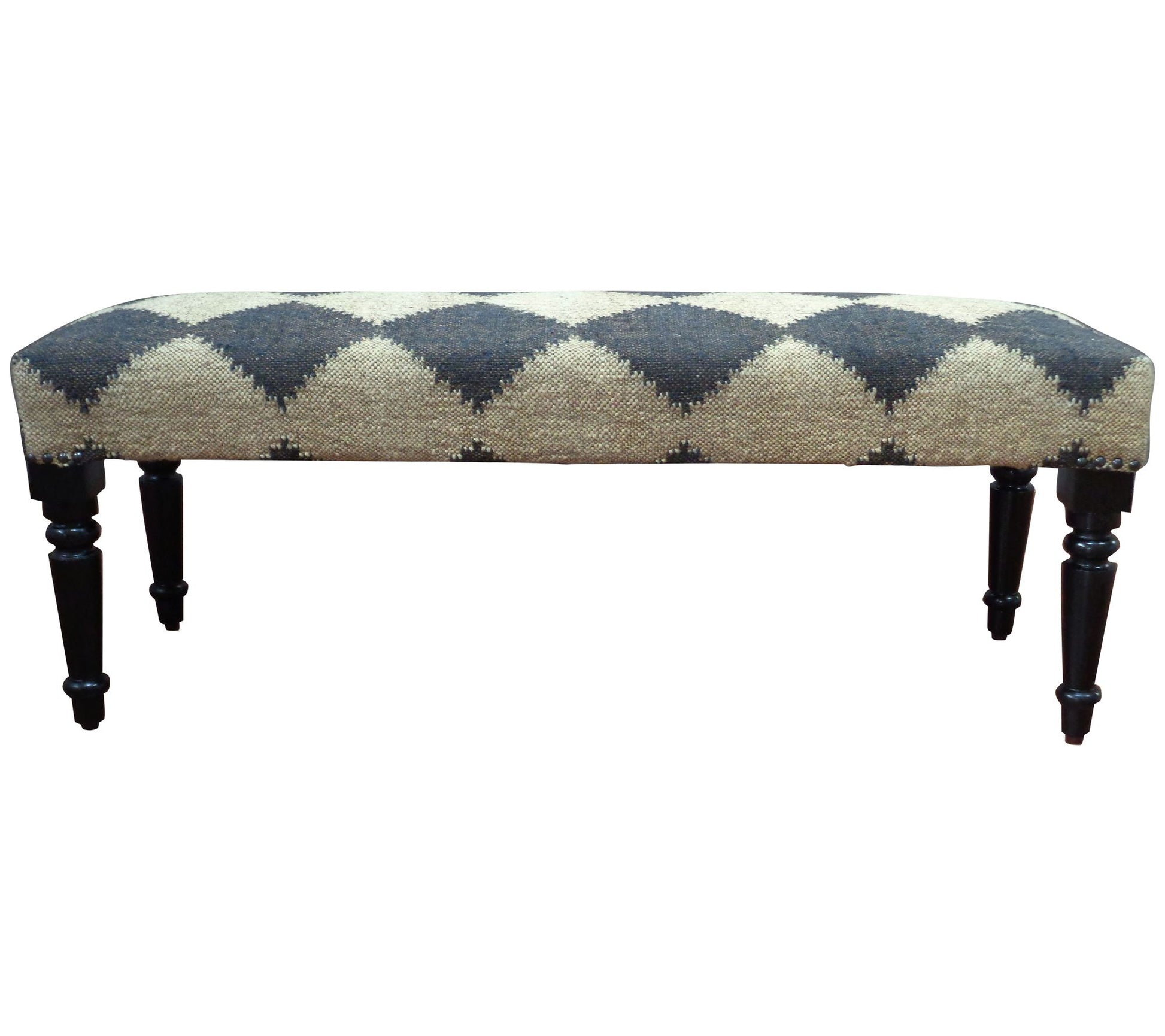 Ox Bay Modern Black & White Diamond Indoor Bench