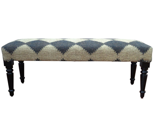 Ox Bay Modern Black & White Diamond Indoor Bench