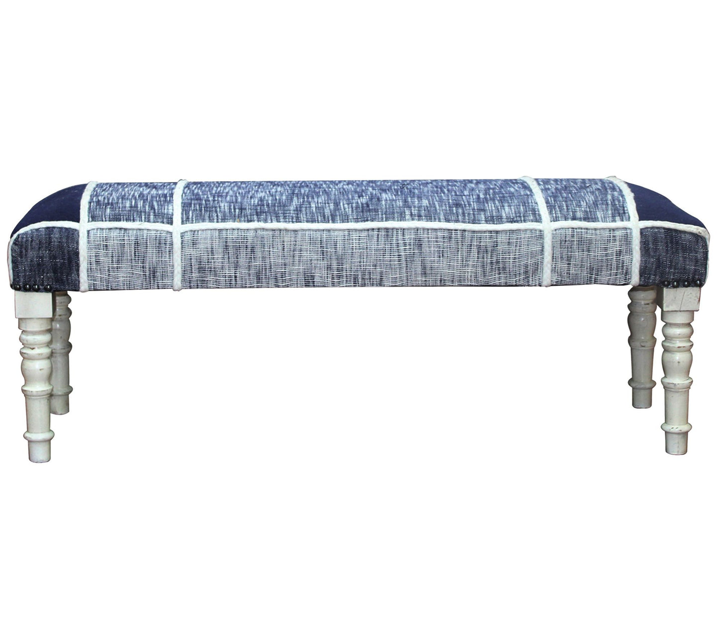 Ox Bay Modern Blue Plaid Bench Indoor Bench