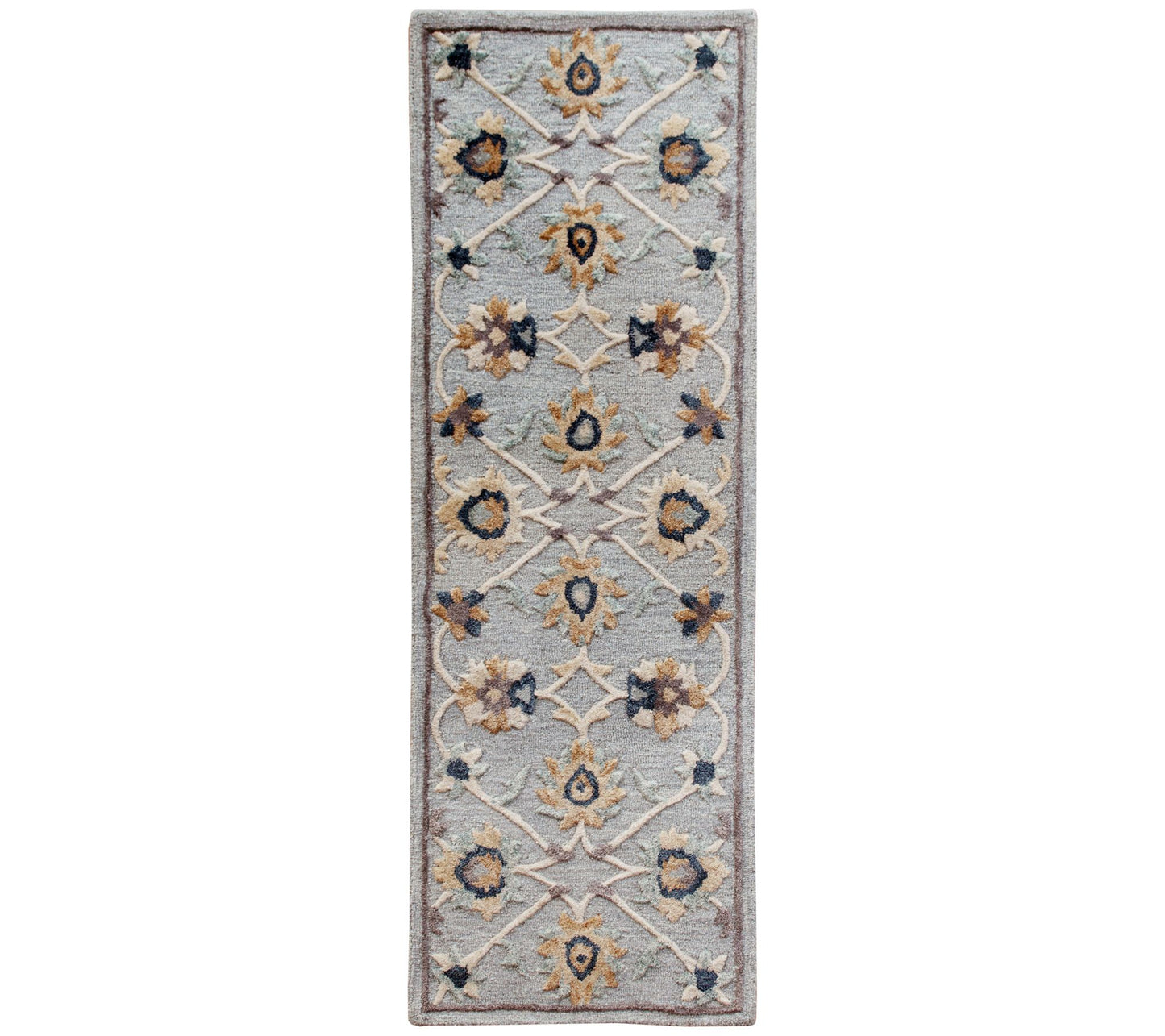 Ox Bay Traditional Floral Filigree Runner 2'3"x 6'9"
