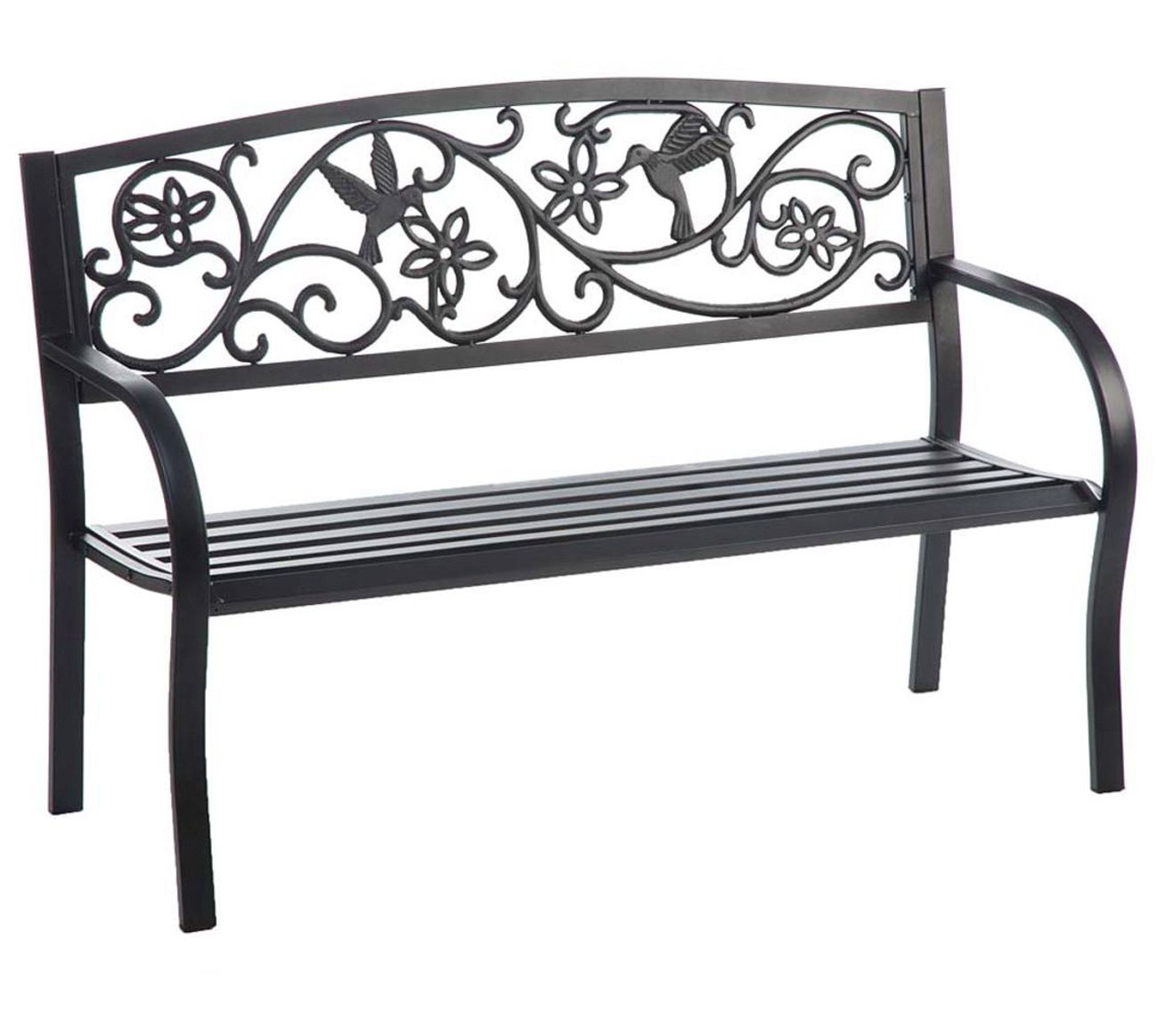 Evergreen Enterprises Hummingbird Metal GardenBench - Black